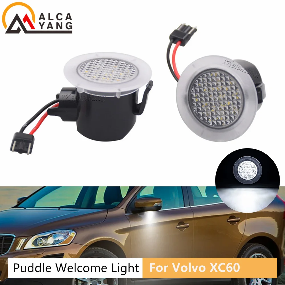 For Volvo XC60 2008-2011 2012 2013 2014 2015 2016 2017 2x LED Under Mirror Puddle Light Courtesy lamp Under side Mirror Lamps