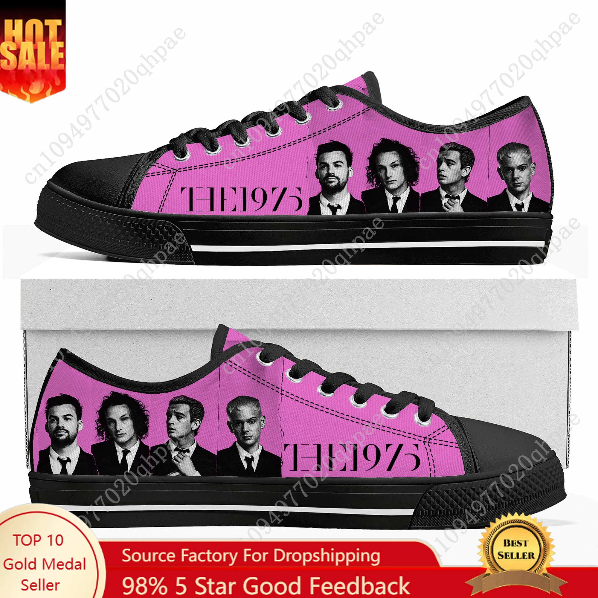 

The 1975 Low Top High Top Sneakers Mens Womens Teenager High Quality Canvas Sneaker 3D Print Casual Shoes Personalized Shoe