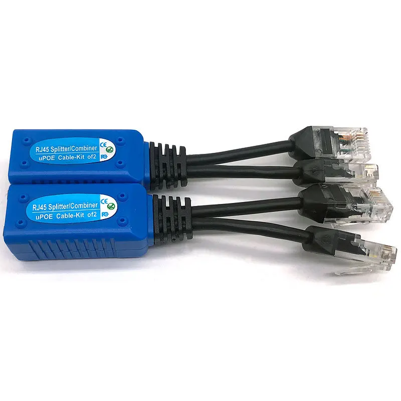 1pair RJ45 splitter combiner uPOE cable, two  camera use one net cable  Adapter Cable Connectors Passive Power