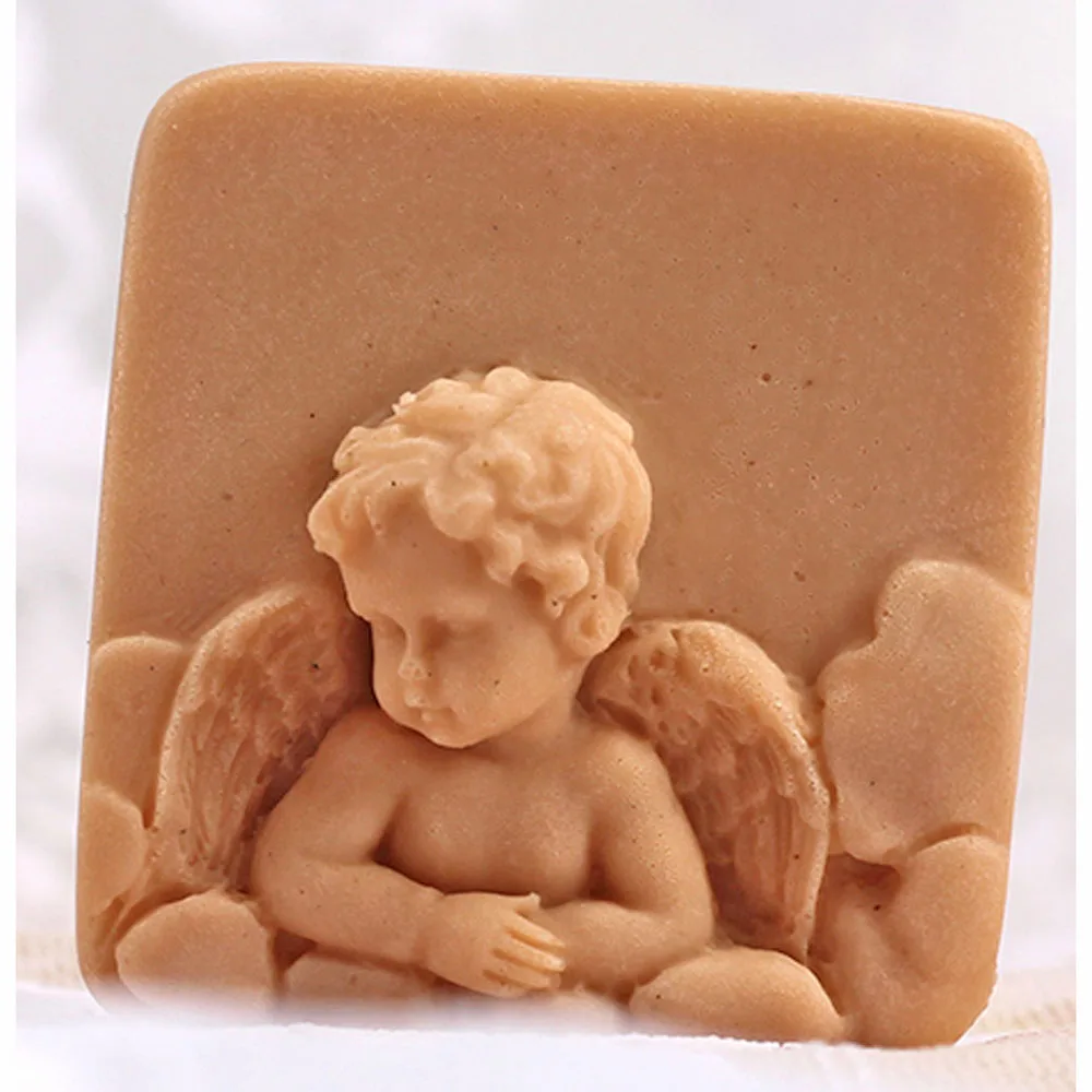 Süße Engel Puppe Duftkerze Formen Engel Baby Quadratische Seife Amor Silikonformen