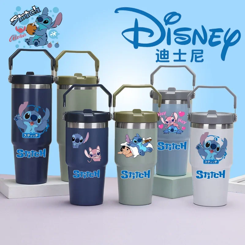 Disney Cartoon  Stitch 30oz 20oz Portable Car Cup 304 Stainless Steel Insulated Cup for Cooling Outdoor Portable Ice King Cup