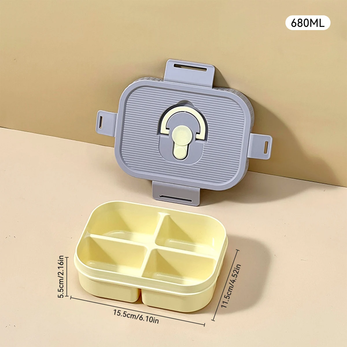 WORTHBUY Draagbare Plastic Lunchbox Met Compartiment Magnetron Veilige Fruitsalade Lunchcontainer Kid Student Lekvrije Bento Box