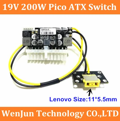 new upgrade Lenovo square port PSU 19V 200W Pico ATX Switch Mining PSU 24pin MINI ITX DC to ATX PC Power Supply For Computer