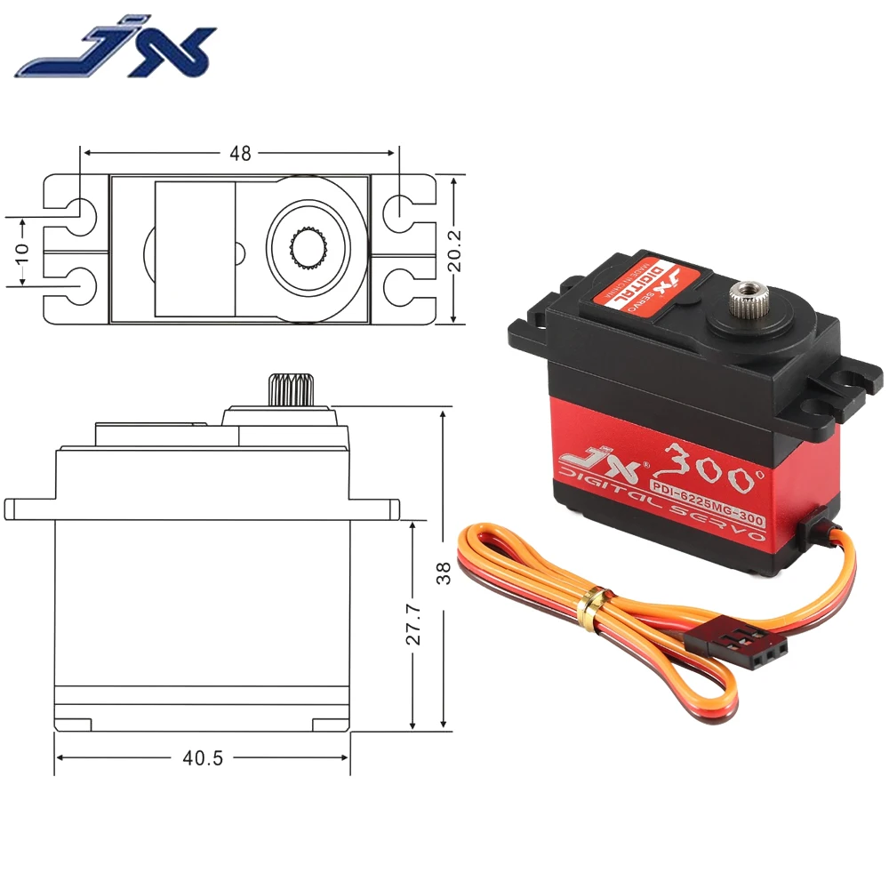 JX PDI-6225MG 25kg Metallgetriebe Bürstenloser Motor Digitaler Servo 300 Grad RC Auto Hochdrehmoment-Servo für RC-Rennwagen-Teile – Detail 2