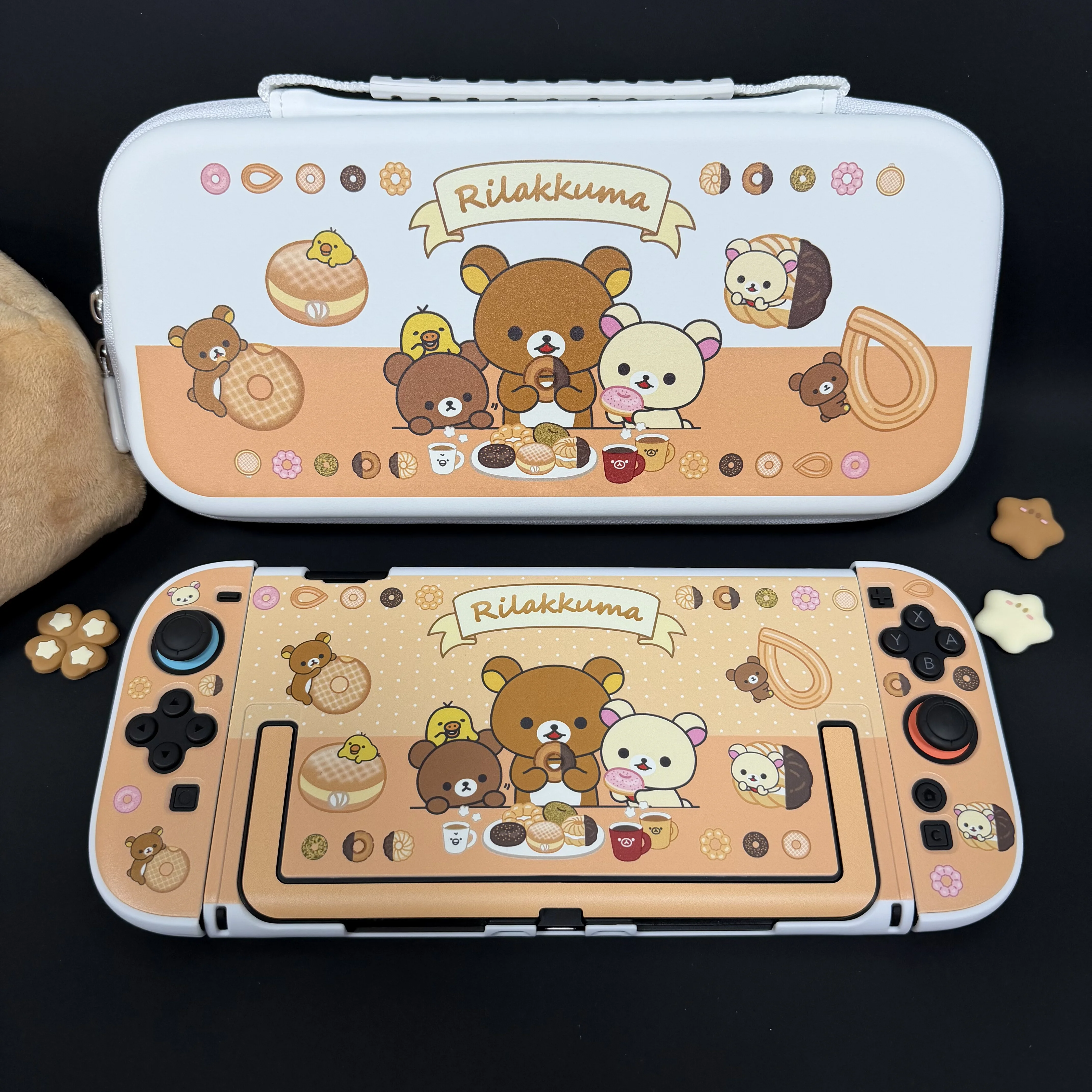 

Rilakkuma Nintendo Switch Protective Case Split Type Cute Rilakkuma Pattern Original Design for NS Console Joy-Con Carrying Case