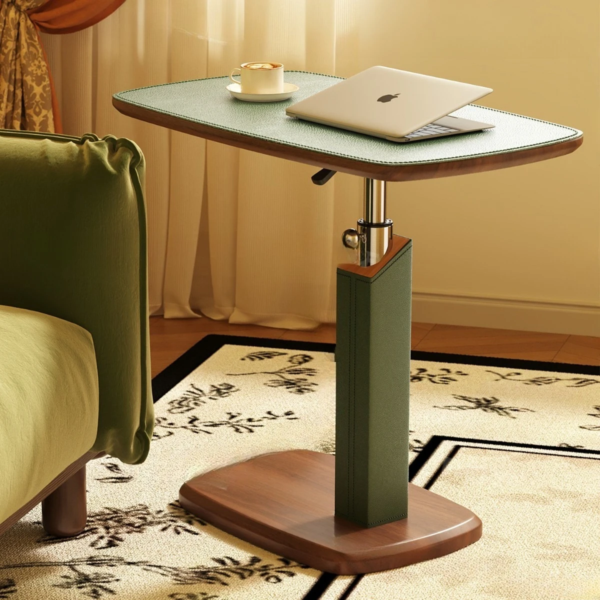 Movable coffee table, living room, sofa side, small apartment, medieval style bedroom, rotating lifting bedside table