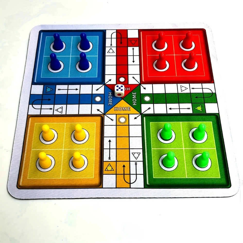 Classic Ludo Game Set, Multiplayer Interactive Board Game with Mouse Pad, Ideal for Holiday Parties, Group Activitiest
