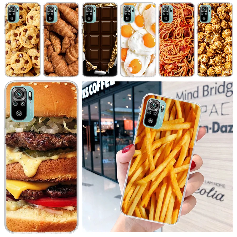 Food Fries Beer Cheese Sushi Cookie Soft Phone Case for Xiaomi Redmi 12 12C 9 9A 9C 9T 10 10A 10C 8 8A 7 7A 6 6A K70 K60 Pro K40