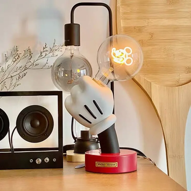 

Cartoon Disney Mickey Mouse Hand Night Light Fashion Brand Mickeys Bulb Table Lamp Creative Luxury Decorative Lamp Home Decor