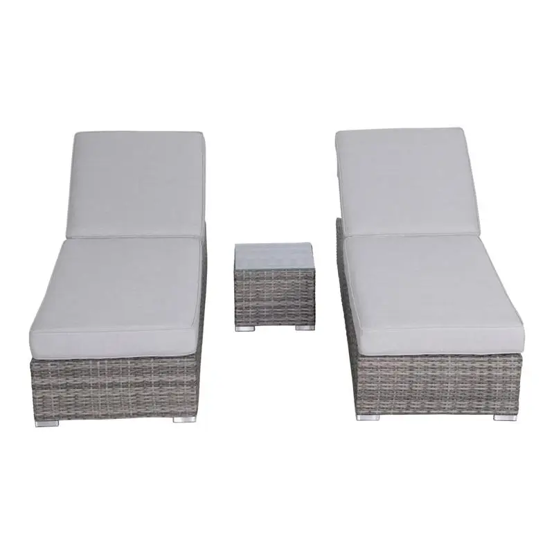 طقم كراسي وطاولة للفناء من الخيزران، أثاث خارجي مجمع بالكامل، مثالي للاسترخاء والاستمتاع بأشعة الشمس، #2