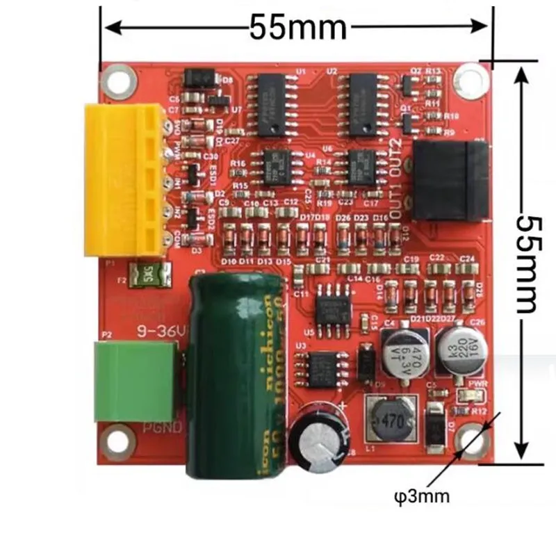 15A High-Power DC Motor Driven Board Module FullPWMSpeed Control Forward and Reverse Brake 12V24V36V