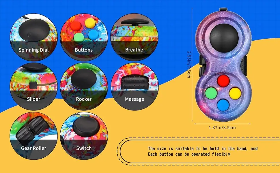 Fidget Pad Retro Classic Fidget Controller Handheld Fidget Game Controller Fun Fidget Pad Packs Classic Fidget Toys – Detail 1