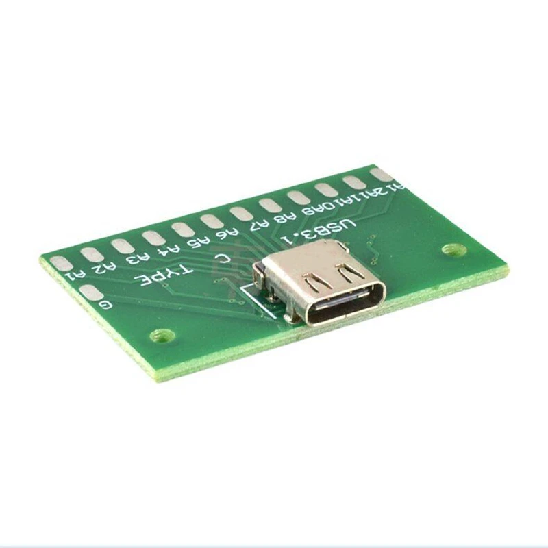 1/2/5Pcs Type-C Female USB 3.1 Test PCB Board Adapter Type C 24P 2.54mm Connector Socket For Data Line Wire Cable Transfer