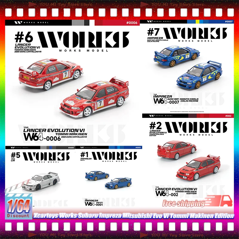 

1:64 Alloy Diecast Model Xcartoys Works Subaru Impreza 22b Sti Rally Car Mitsubishi Evolution Evo Vi Tommi Makinen Edition Gifts