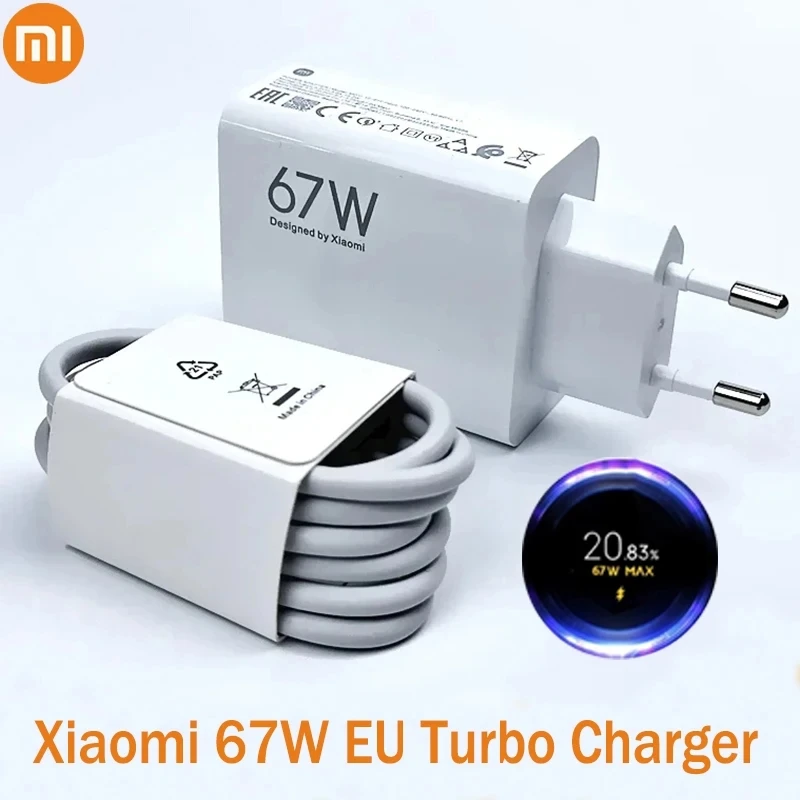 Original Xiaomi Mi 14T Charger 67W EU US Turbo Fast Charging Cargador Adapter For Mi 13 12 11 Ultra Redmi Note 13 Poco X5 X6 Pro