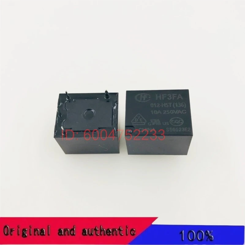 10PCS HF3FA-012/024-HST (136) One set of normally open 4-pin 10A black 12V/24VDC Hongfa relay