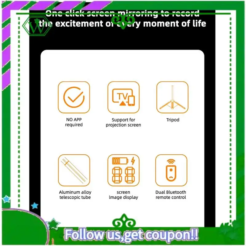 Reliable-CL07 Screen Mirroring Selfie Stick WIFI Projection Screen Tripod Real Time Display Selfie Monitor For Smartphone Vlog