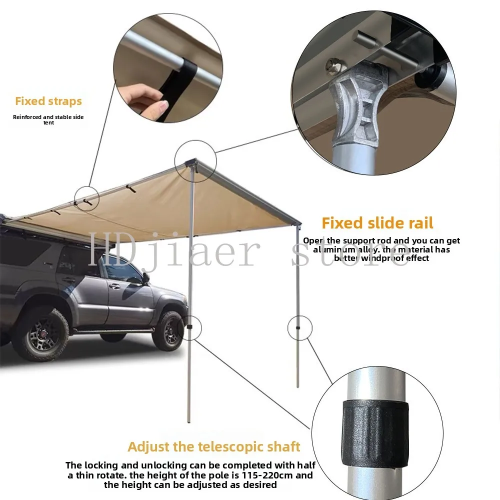 Car Side Awning, Vehicle‑Mounted Side Tent, Special for SUV Off‑Road, Waterproof & Sun‑Proof, Outdoor Camping Equipment