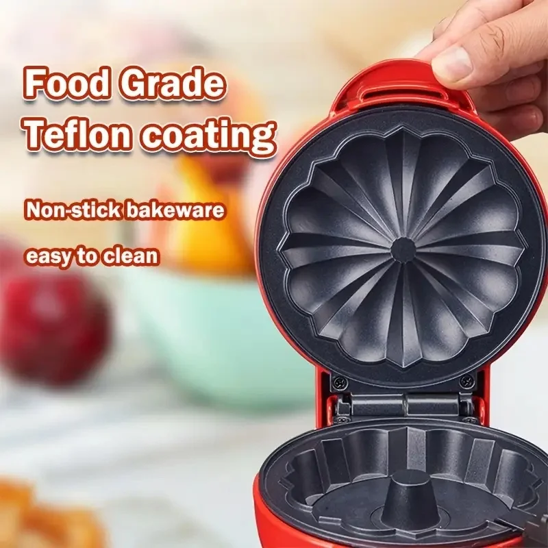 ماكينة خبز منزلية صغيرة جديدة 2025 - ماكينة صنع الكيك متعددة الوظائف، تسخين سريع، غير لاصق، آمنة للإفطار والخبز والهدايا