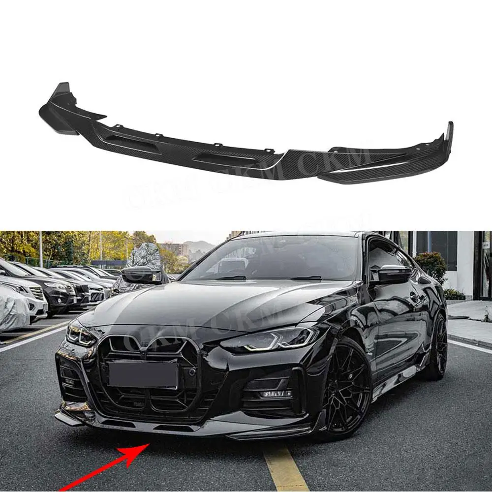 

Dry Carbon Fiber Car Accessories For BMW 4 Series G22 G23 Coupe 2021 + Body Kits 3Pcs/Set Front Bumper Lip Splitters Spoiler