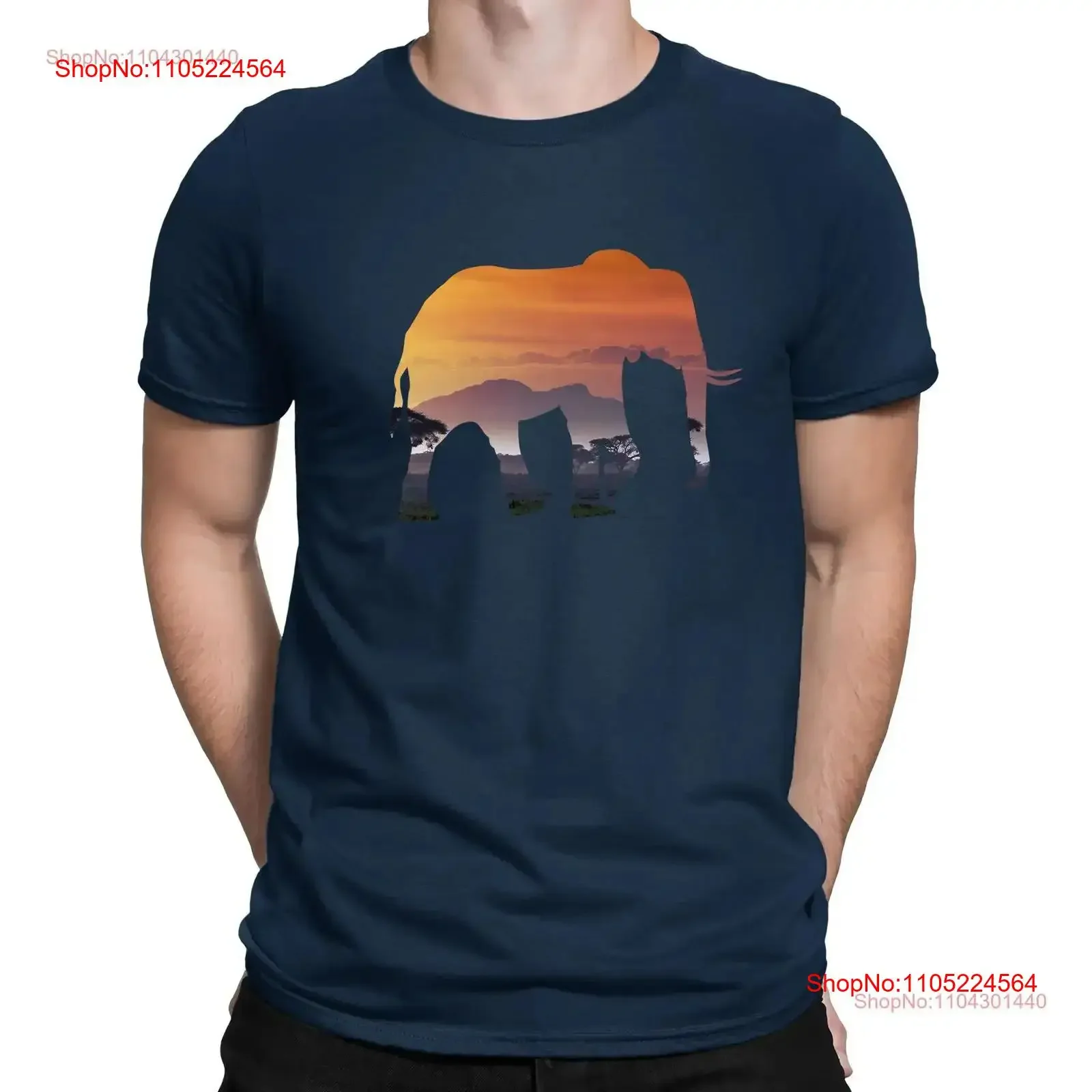 

Elephant Silhouette African Savanna Landscape T Shirt and Kids Sizes vintage Washed Stylish Unisex Versatile fashion