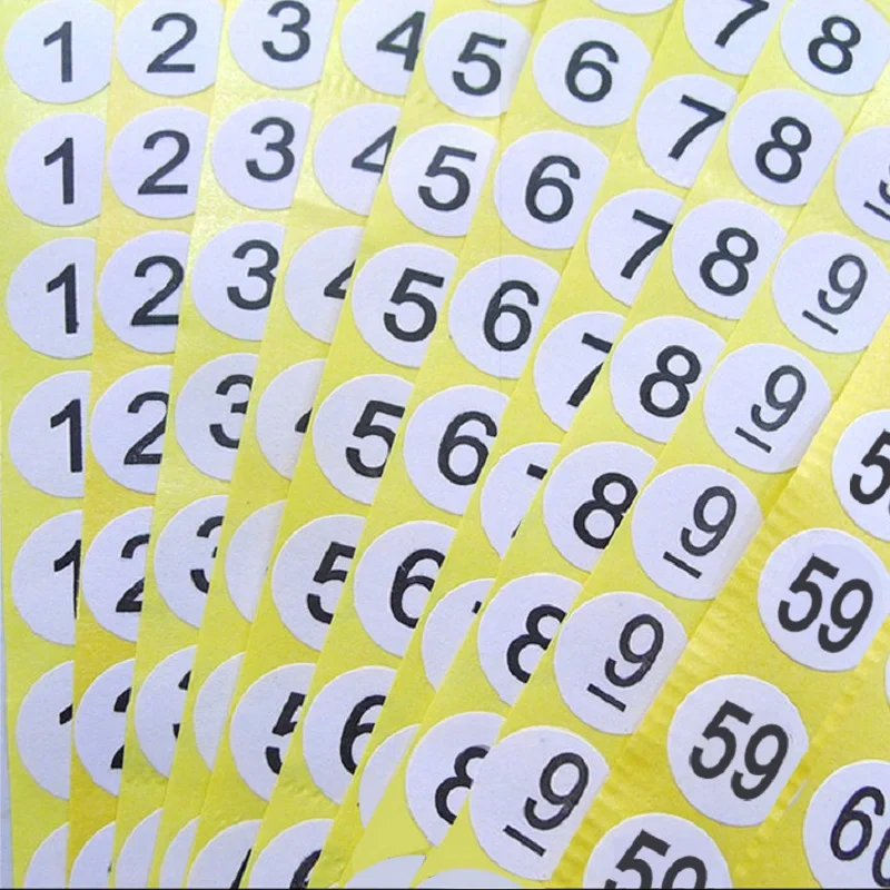 White Round Numbers 0-60  Self Adhesive Sticker Embossing Labels Scrapbooking Stamping Sticker