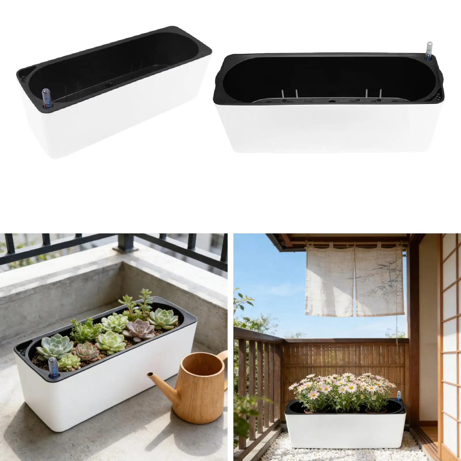 Flower Pot Self Watering Planter Office Home Decorative Kitchen Indoor Outdoor