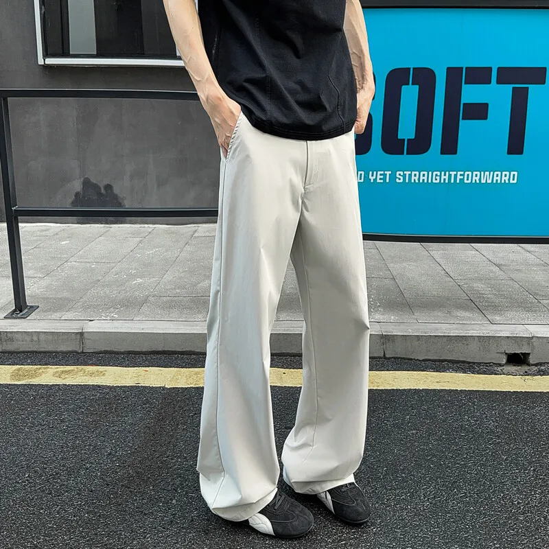 

Мужские охлаждающие эластичные повседневные брюки Slim Fit — модные легкие расклешенные брюки в американском стиле с эластичной резинкой на талии для спортивной одежды