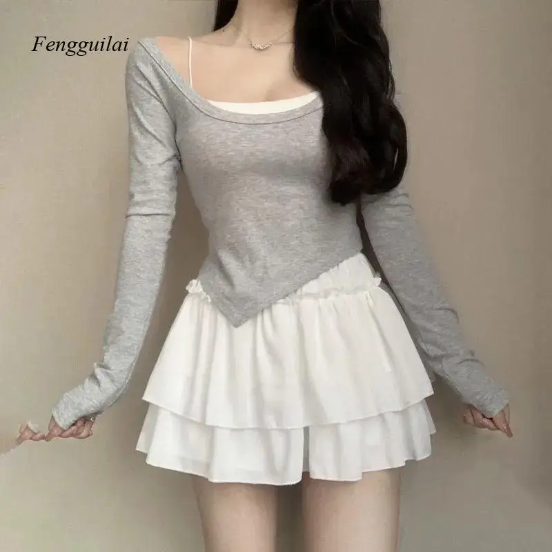 Summer New Pure Desire Puffy Skirt Slimming Ballet Sle Cake Skirt f-length Women High Waist Gentle ort Skirt
