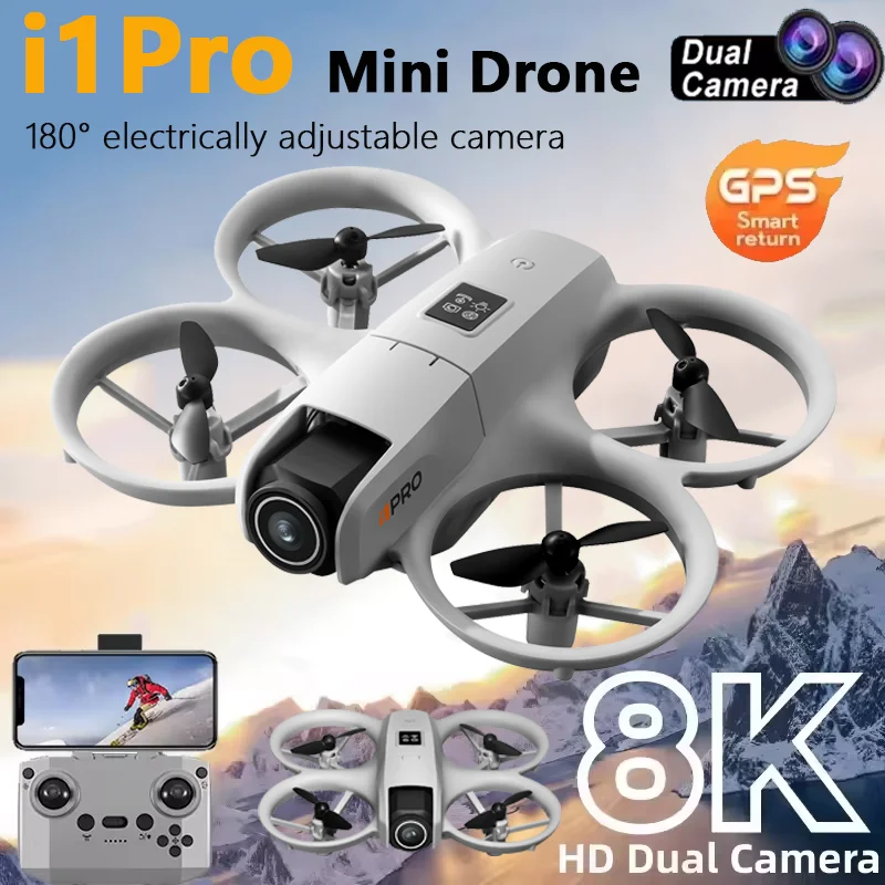 Nouveau i1PRO RC Mini Drone sans tête 8K double caméra HD gesto photographie quadrirotor cinq côtés évitement d'obstacles pliable UAV