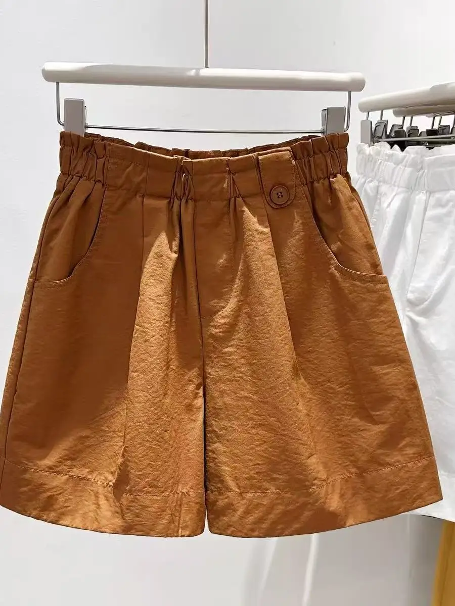 

Retro Design Wide Leg Short Pants Women's Casual Floral Print Elastic Waist Slimming Summer New Style Versatile Loose Fit
