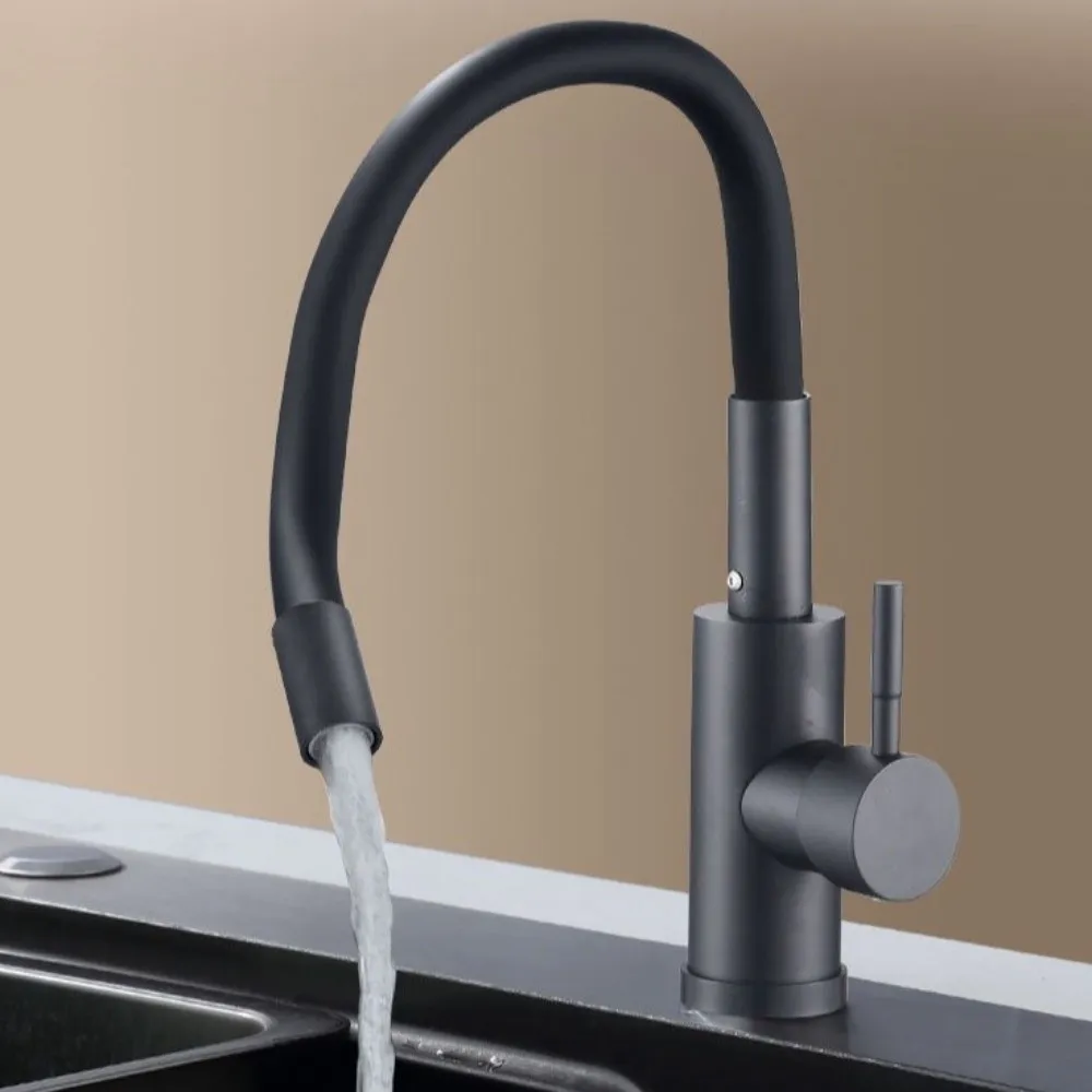 الفولاذ المقاوم للصدأ المطبخ صنبور 360 درجة الدورية خرطوم مرن المياه صنبور حوض خلاط العالمي الماء الساخن البارد خلاط بالوعة الحنفية #5
