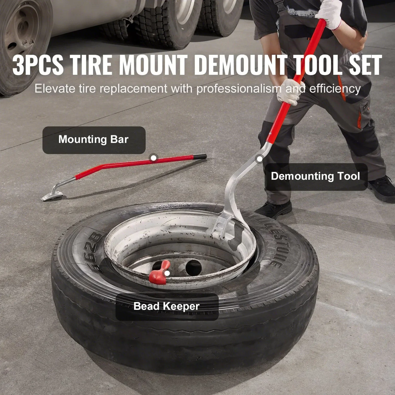 SIHAO الإطارات جبل أداة إزالة التركيب 22.5 "-24.5" دليل الصلب الإطارات مبدل جبل Demount أداة إزالة الصواميل ث/حارس حبة إضافية