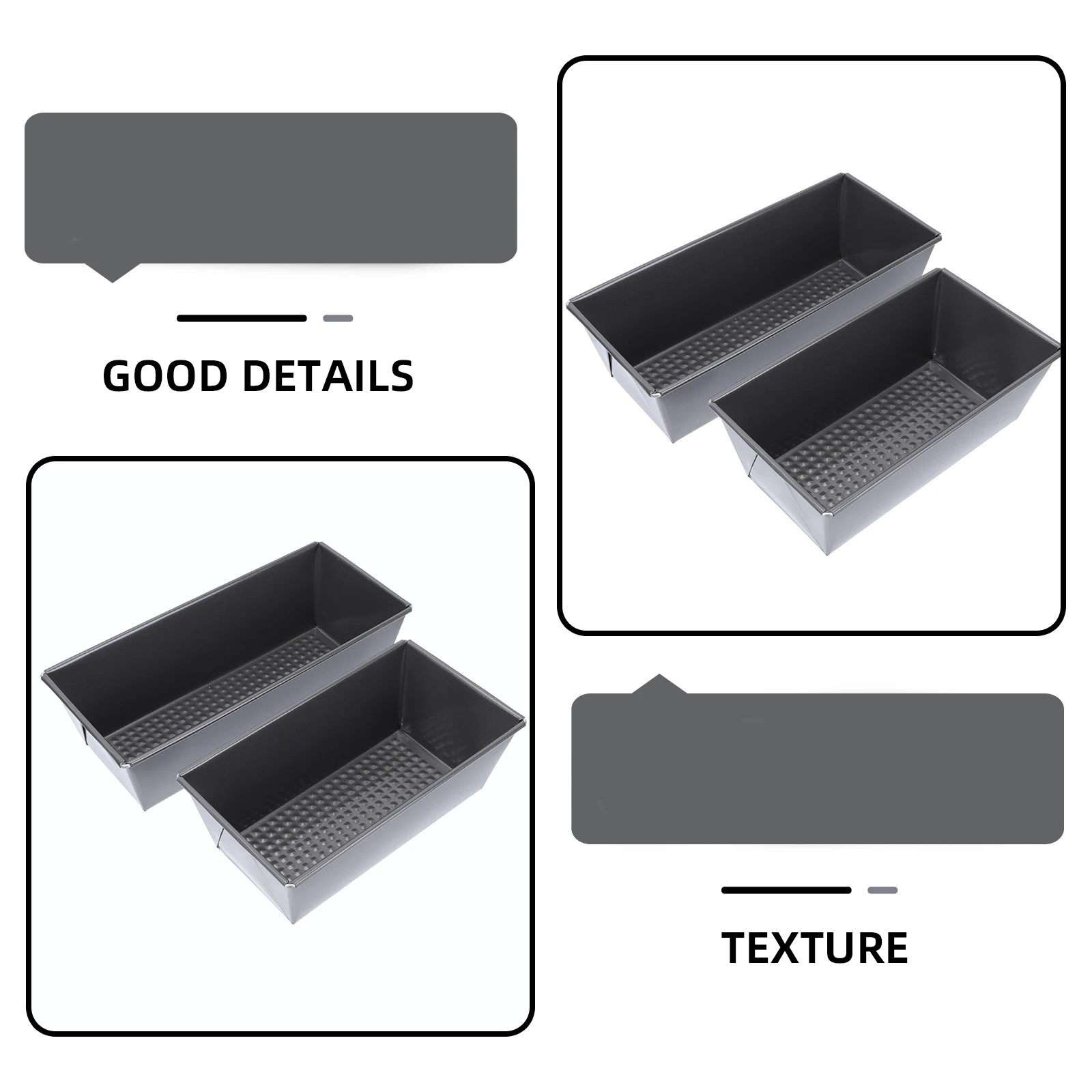 

2pcs Bread Mold Baking Tools Carbon Steel Non Stick Kitchen Gadget Cake Maker Toast Molds Dessert Pan Bakeware