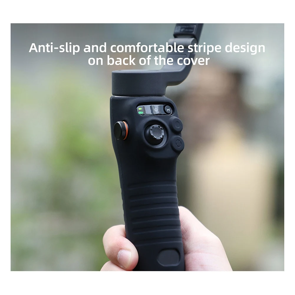 A88M ソフトシリコンハンドルアンチスクラッチカバー DJI OSMO Mobile 6 耐久性のあるケースプロテクタージンバル保護用、ブラック