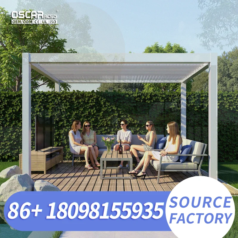 Motorized Aluminum Patio Pergola Bioclimatic Outdoor China Supplier Manufacturer for Gardens Patios Backyards pergola