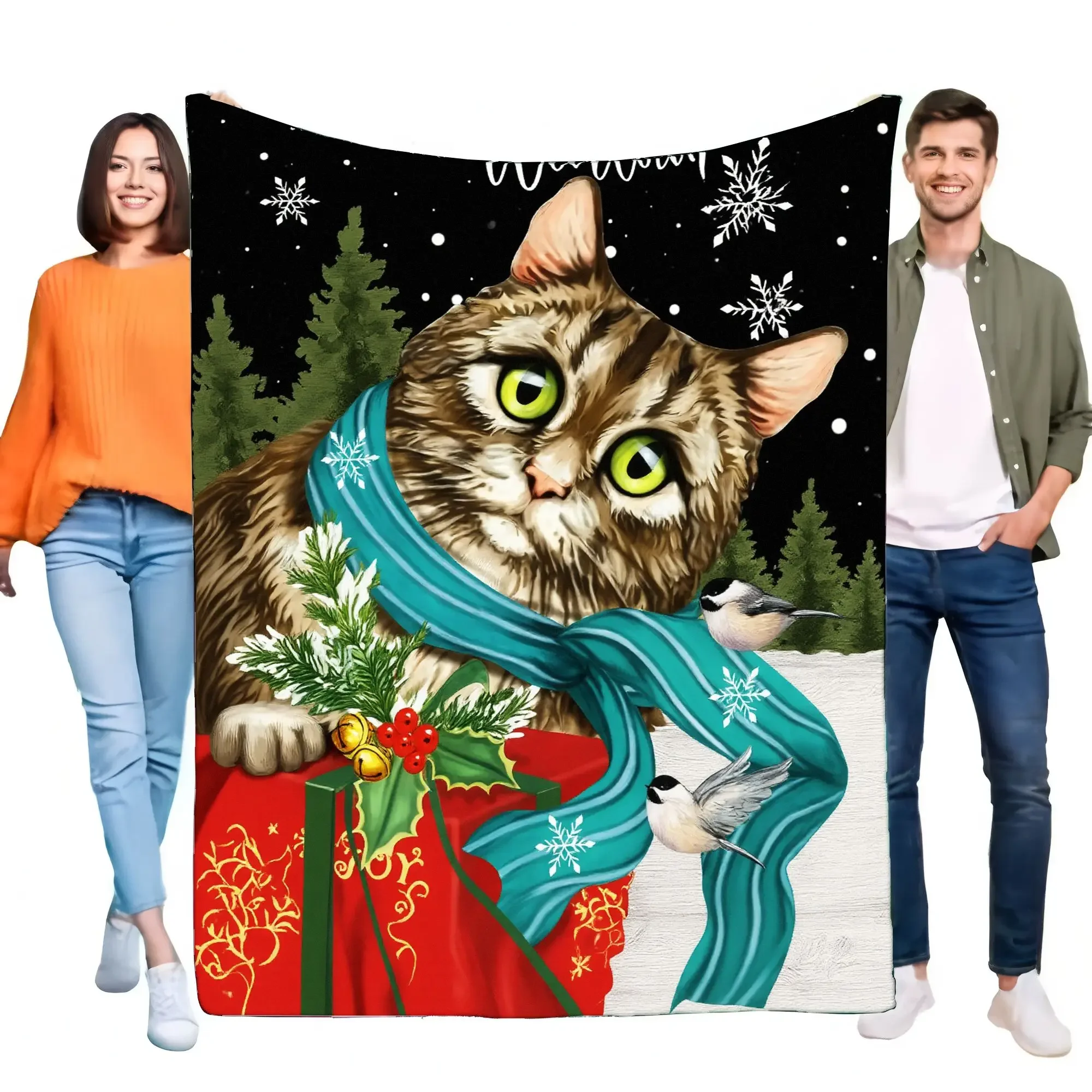 

Cozy Cat Blanket Soft Plush Throw for Couch and Bed Warm Winter Gift Perfect for Cat Lovers and Home Decor