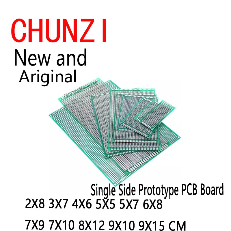 Single Side Prototype PCB Board Universal Printed Circuit Board For Arduino 2X8 3X7 4X6 5X5 5X7 6X8 7X9 7X10 8X12 9X10 9X15CM