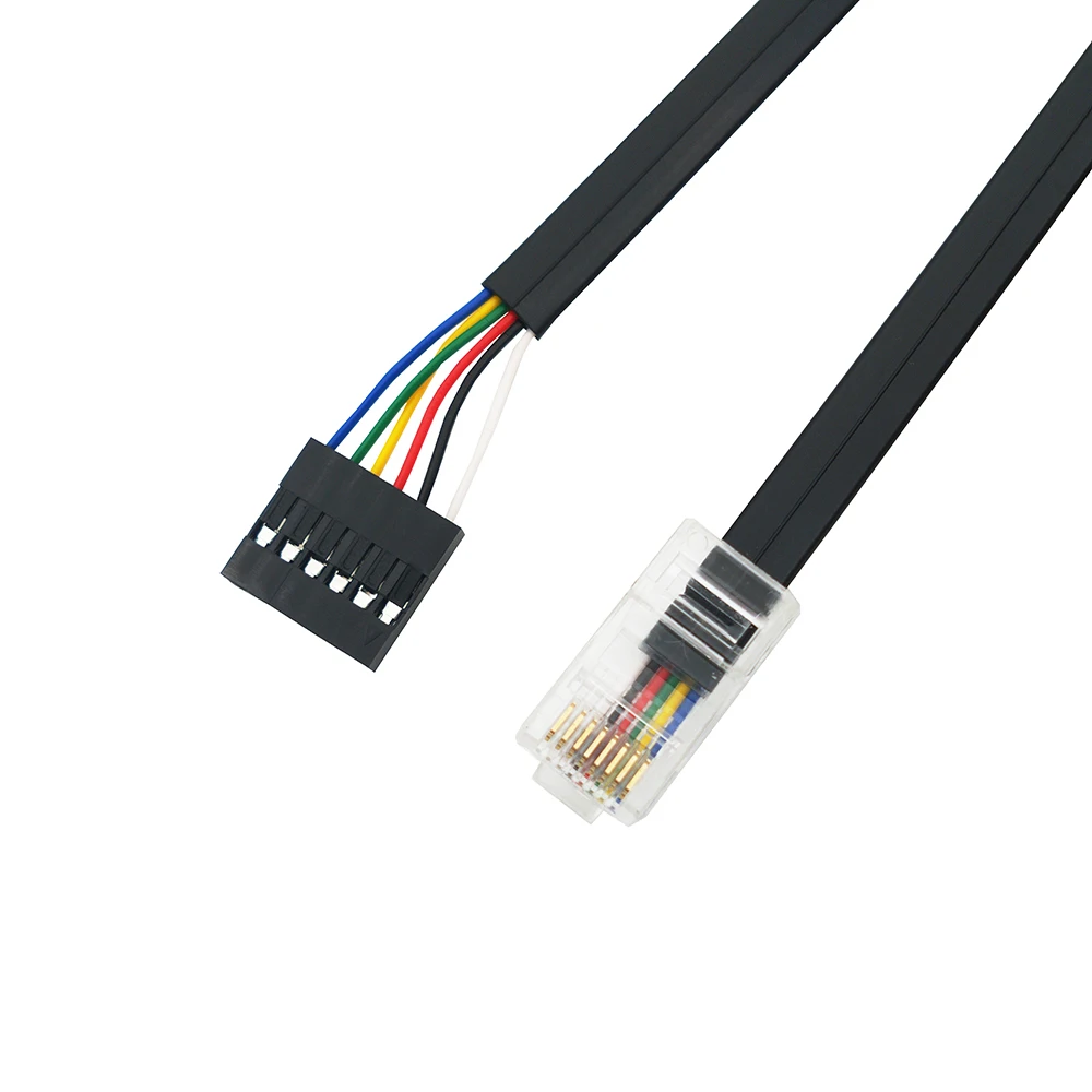 موصل RJ45 8P8C إلى كابل رأس دوبونت DP 6P وصلة سلك تمديد مسطحة