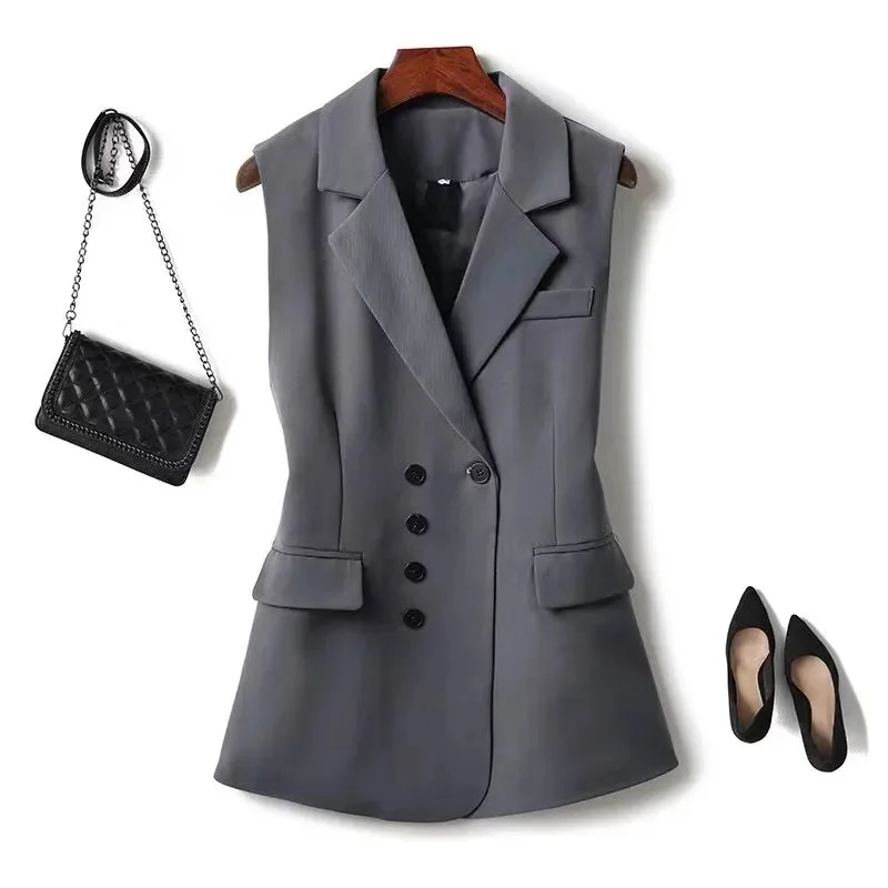 

2025 Spring and Autumn New Vest Women's Sleeveless Outer Wearing Western Style Loose Shoulder Coat Loose Vest Universal Type WLF