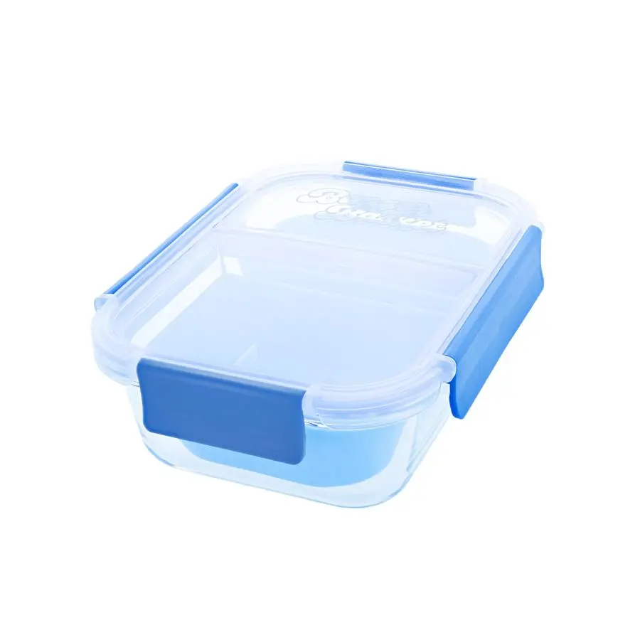 

Compartment Borosilicate Glass Container Cleaning Tool with Sealable Lid Arctic Blue