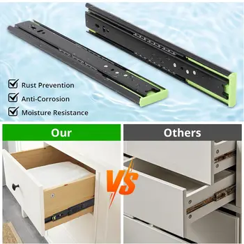 5 párů plně výsuvných zásuvných kolejnic 12/14/16 palců, boční montáž na zásuvkové lišty, zásuvkové kolejnice pro skříňky a komody 10 nejlepší prodej miniaturní výsuvy do zásuvek - №1