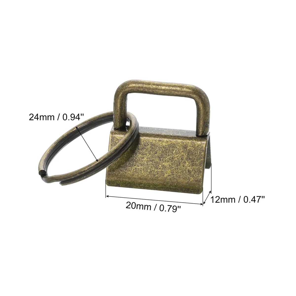 ABZD 20PCS Key Fob Hardware with Keychain Rings for Bag Webbing,Bronze