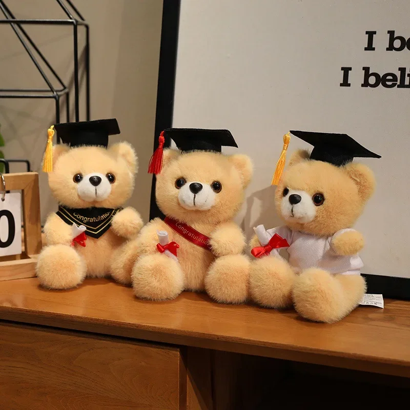 18 cm Nette Arzt Kappe Bär Puppe Kleidung Bär Kuscheltiere Plüsch Spielzeug Jungen Mädchen Studenten Abschluss Geschenk Hause Dekoration – Detail 9
