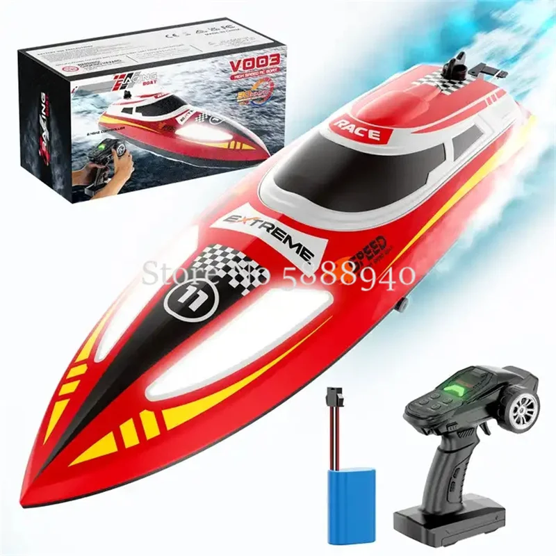 Barco de Control remoto de alta velocidad, barco de Control remoto de un botón, reinicio automático, alarma de batería baja, sello de sistema de Control de crucero, barco RC impermeable