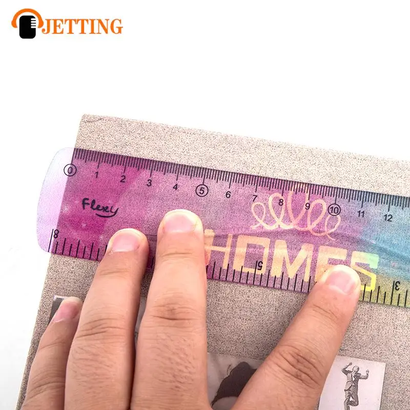 Colourful Student Flexible Ruler, Inch And Metric, 30 Cm/12 Inch, 20 Cm/8 Inch, 15 Cm/6 Inch, Random Colors Student Stationary