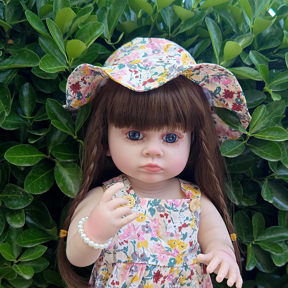 55cm Reborn Baby Girl Doll Realistyczna księżniczka Pełny silikonowy winyl Noworodek Lalka Dzieci Playmates Prezent urodzinowy Zabawka