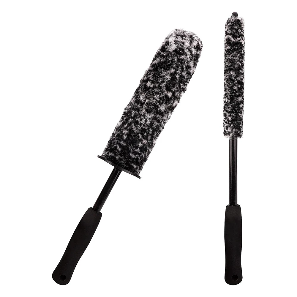 

2Pcs Car Wheel Cleaning Brush Car Wheel Microfiber Wheel Brush Long Handle Rim Cleaning Brush Car Wash Brush A