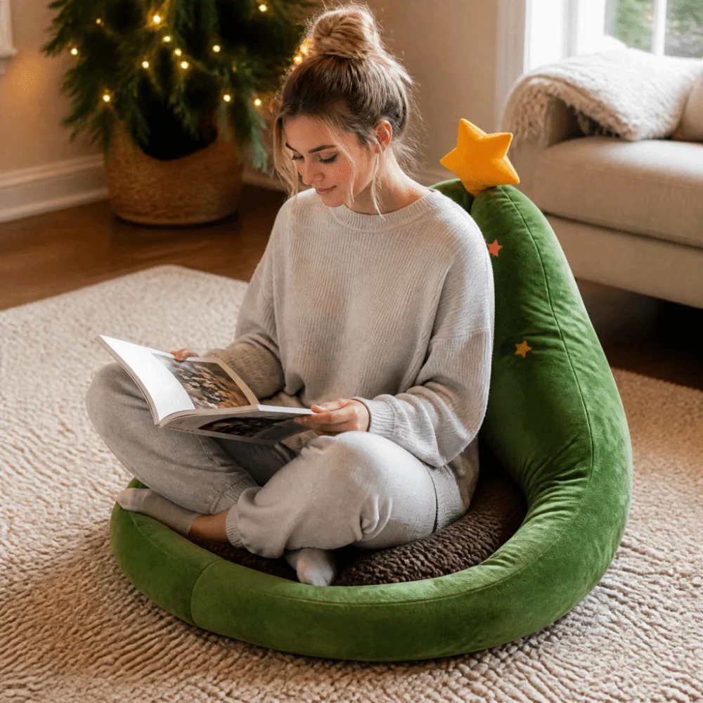 Soft Comfortable Filling Christmas Tree Floor Cushion Sitting And Leaning Great Support Christmas Decorations Lovely Cozy