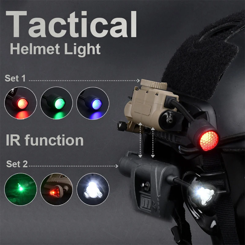 Tactical Helmet Light FAST Charge Mpls Portable Survival Signal Cycling Night Light Camping Hunting Helmet Flashlight Sidewinder